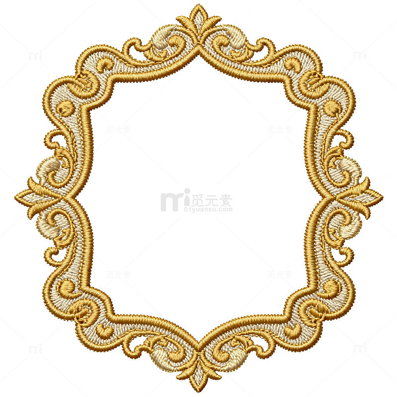 金色古典雕花相框图案