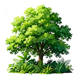 绿色树木插画设计素材