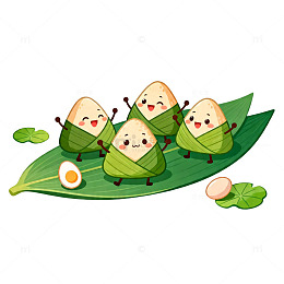 卡通粽子插画设计素材