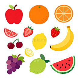 卡通水果插画设计元素