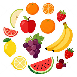 卡通水果插画设计素材