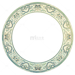 古典花纹圆形装饰图案素材