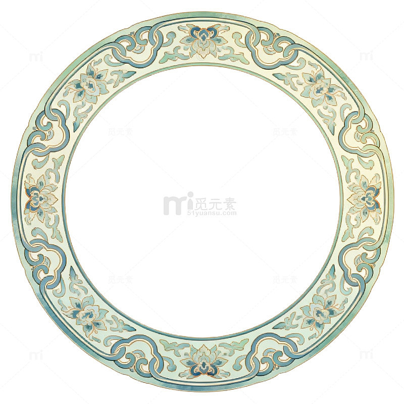 古典花纹圆形装饰图案素材