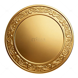 金色雕花奖牌设计元素