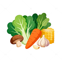 卡通蔬菜插画设计素材