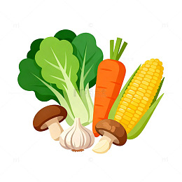 卡通蔬菜插画设计素材