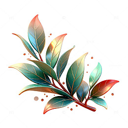 彩绘植物插画设计素材