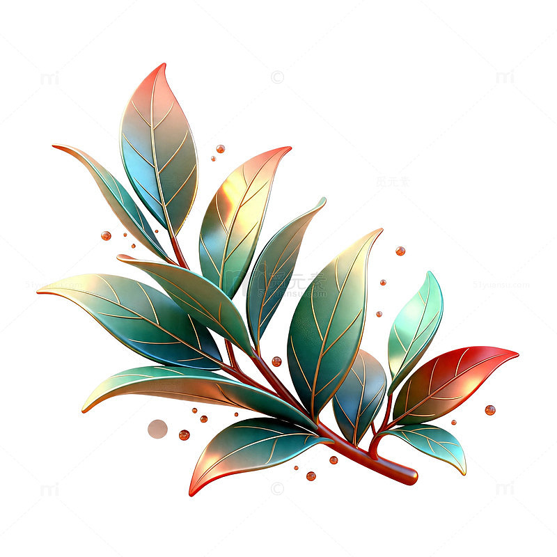 彩绘植物插画设计素材