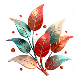 多彩秋叶艺术插画设计素材