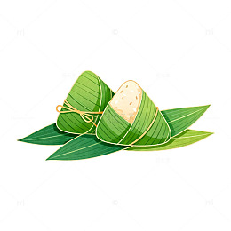 绿色粽子插画素材