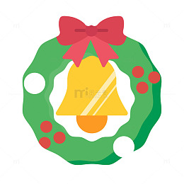 卡通圣诞节花环小铃铛装饰