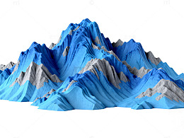 蓝色山峰模型