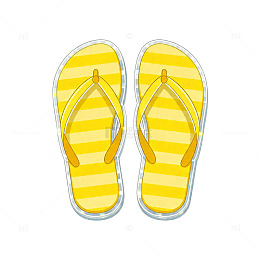 卡通人字拖鞋矢量图