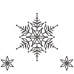 雪花矢量线稿