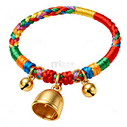 多彩编织铃铛手链饰品