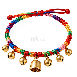 彩绳铃铛手链饰品