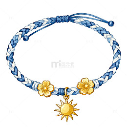 海洋风编织手链插画