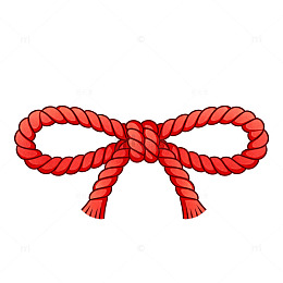 红色绳结插画素材