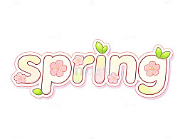 卡通风春天樱花装饰图案