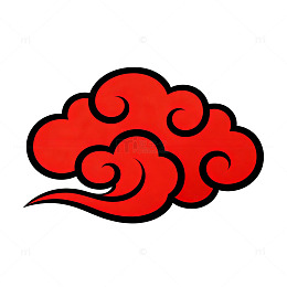 红色祥云图案装饰元素