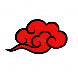 红色云纹图案设计元素