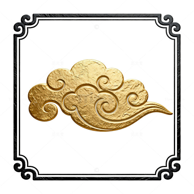古典金云纹装饰图案