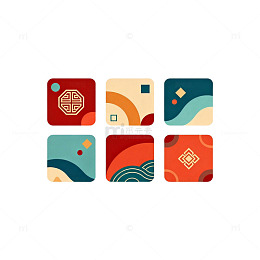 抽象风格方形图案设计元素