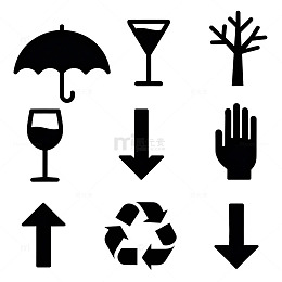 简洁黑白图标集合矢量素材