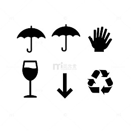 简约黑白生活图标设计素材