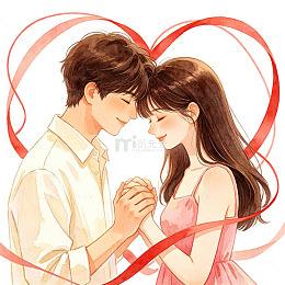 浪漫情侣插画