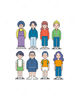 矢量卡通人物手绘