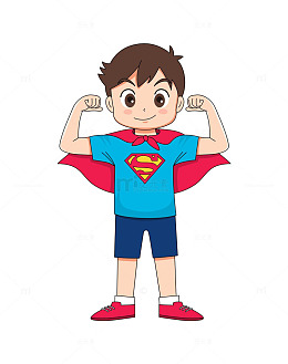 儿童节卡通儿童超人