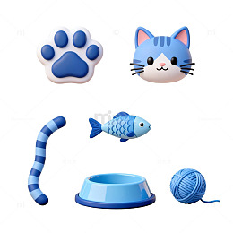 卡通猫咪元素图标设计
