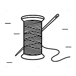 线轴与针简笔画素材