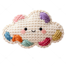 可爱云朵毛线编织装饰品