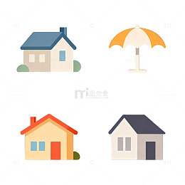 扁平化建筑图标设计元素