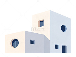 简约风格建筑插画