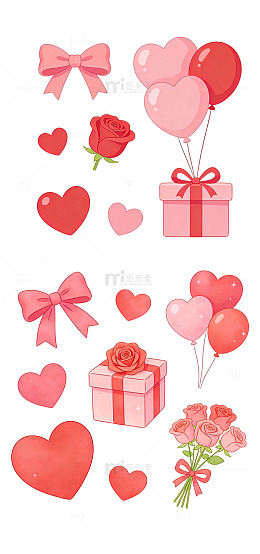爱心气球浪漫元素