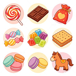 糖果零食卡通立体感元素马年