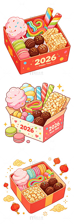 糖果零食卡通扁平