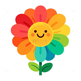 彩虹微笑花朵奇幻盛开