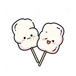 可爱棉花糖卡通插画素材
