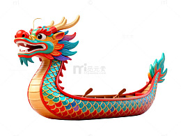 彩绘龙舟节日装饰素材