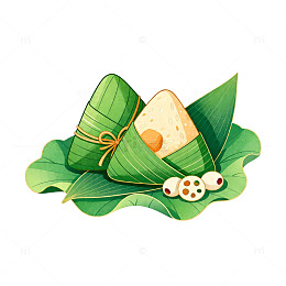 卡通风端午节粽子插画