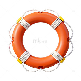 救生圈写实风格救援设备图样