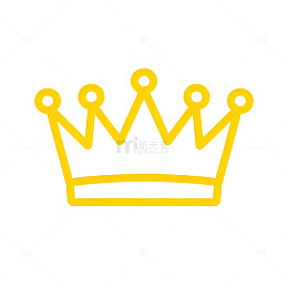 简约黄色皇冠图标设计