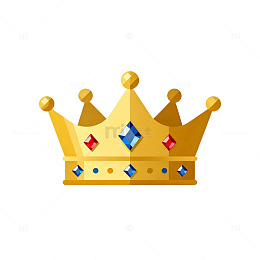 金色皇冠卡通图案装饰元素