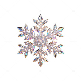 晶莹雪花装饰元素图案