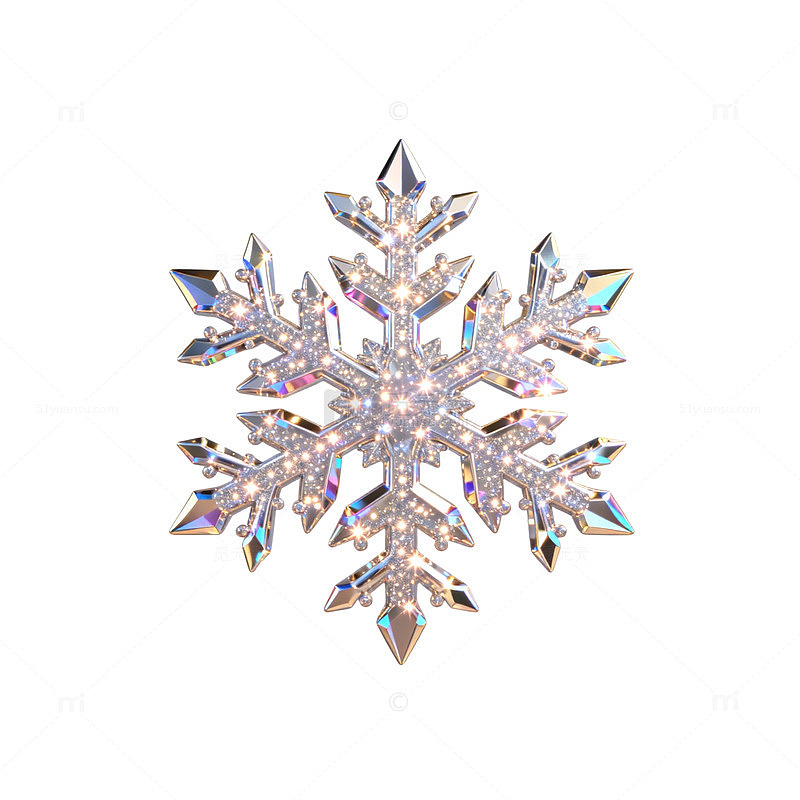 晶莹雪花装饰元素图案