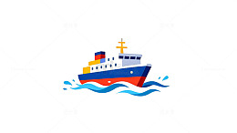 卡通风格船只插画